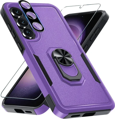 Vista 9 de Compatible con Samsung Galaxy S24/S25 Funda con Protector de Pantalla de Vidrio Templado, Resistente a Prueba de Golpes de Servicio Pesado Funda