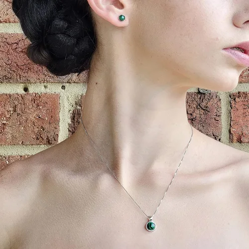 Vista 42 de Pendientes naturales de 0.236 in con chapado en oro blanco sobre plata de ley, bisel cabujón de piedras preciosas regalo de joyería para ella