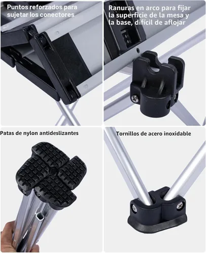 Vista 5 de iClimb - Mesa de camping ultraligera y compacta plegable con bolsa de transporte (color negro - L) con bolsa de transporte, para camping