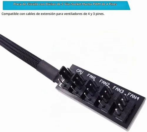 Vista 3 de Cable de extensión de concentrador de ventilador de fuente de alimentación