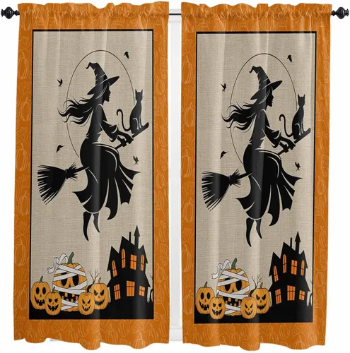 Vista 76 de Cenefas de Navidad de invierno para ventanas, cortinas de cocina con bolsillo para barra, cortinas con aislamiento térmico para ventana de baño