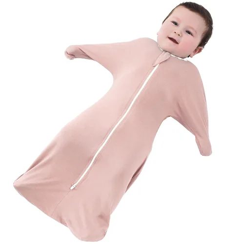 Vista 19 de PuppyPaws - Saco de dormir para bebé, 1.5 TOG, envolvente de transición con mangas largas con brazos hacia arriba y puños de manoplas, saco de Verde