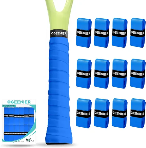 Vista 20 de OGEENIER Cinta de agarre para raqueta de tenis, paquete de 3, 6, 12 cintas de agarre de tenis, absorbente y antideslizante, cinta de agarre suave