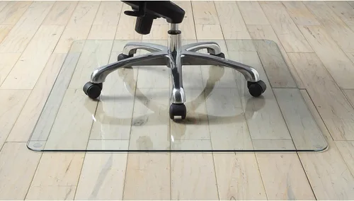 Vista 3 de Lorell Alfombrilla de vidrio templado para silla, 44 pulgadas de ancho x 50 pulgadas de profundidad x 0.25 pulgadas de grosor, transparente, 1 unidad