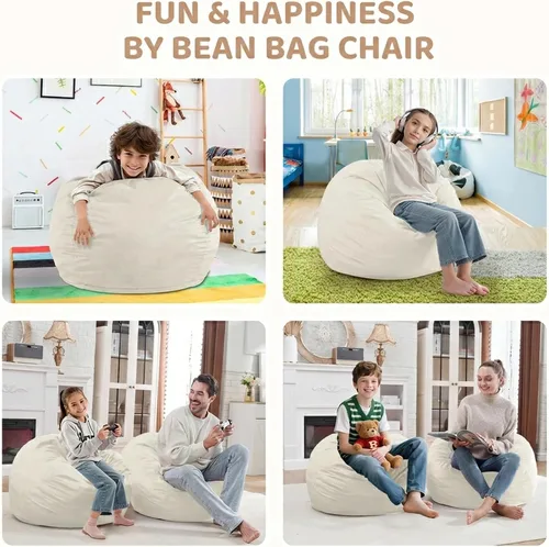 Vista 3 de Silla de Puf de 2 pies, Sillas de Puf Cómodas con Relleno de Espuma Viscoelástica, Sofá de Puf Esponjoso con Cubierta de Terciopelo Holandés, Sillas