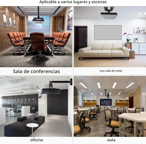 Vista 7 de Soporte de proyección de pared o techo con altura ajustable y brazo extensible para proyector del hogar y la oficina