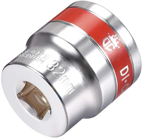 Vista 11 de uxcell Unidad de 1/2 pulgada por enchufe poco profundo de 0.315 in con banda roja, Cr-V, 6 puntos, métrico