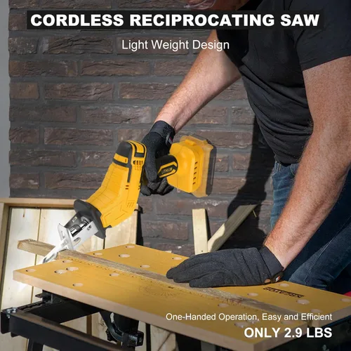 Vista 13 de Sierra recíproca inalámbrica para batería Dewalt de 20V, sierras recíprocas con motor de escobillas de 150W, velocidad variable de 0-3500 SPM, kit