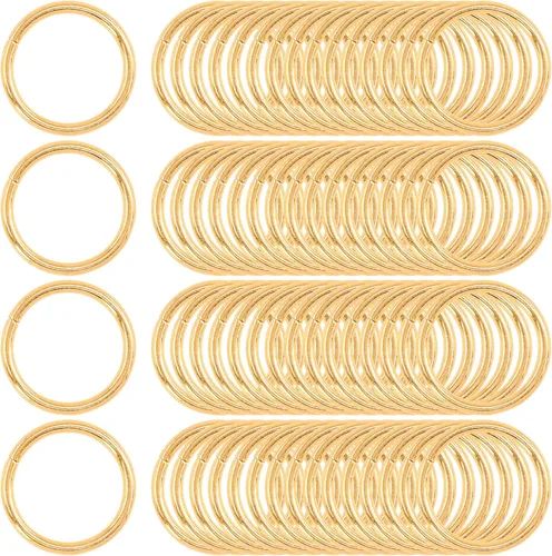 Vista 10 de Kit de 60 anillos de metal para cinturones, pasadores o anillos para macramé, cinturón de campamento, correas de perro, accesorios de sable de luz