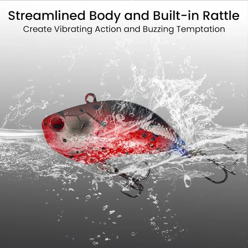 Vista 6 de Pristis Jig Head Fishing Lures for Freshwater Saltwater, Weedless Swim Jig Pre-Rigged Vibrating Swimbaits Kit Gear, Teasers with Sharp Hooks &
