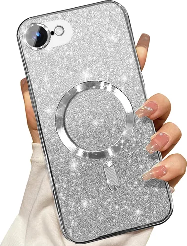 Vista 61 de Misscase Funda magnética compatible con iPhone 14 Pro con purpurina y protector de lente de cámara, protección completa, compatible con MagSafe Negro