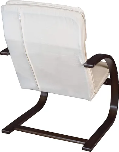 Vista 6 de Silla reclinable de madera curvada Niche Mia, de nogal moka/beige, Madera Metal