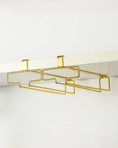 Vista 12 de LINFIDITE Soporte para copas de vino, 2 piezas, colgador debajo del gabinete, estante para copas de vino, organizador de almacenamiento colgante