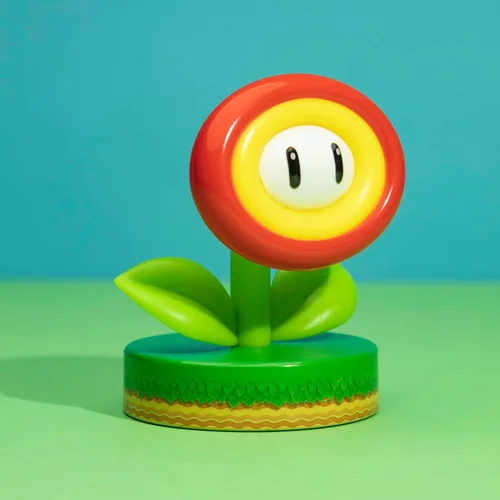Vista 2 de Paladone Super Mario Fire Flower Icon Light - Producto oficial de Nintendo, color verde