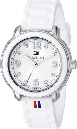 Vista 6 de Tommy Hilfiger Reloj analógico de cuarzo para mujer con correa de silicona 1781418 Blanco