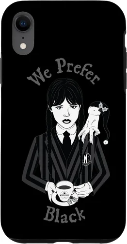 Vista 25 de iPhone 16 Wednesday We Prefer Black - Funda navideña