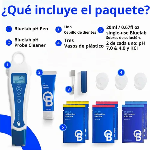Vista 8 de Bluelab Medidor de pH Tipo Lápiz y Kit de Cuidado de Sonda con Suministros de Calibración, Solución de Almacenamiento y Cepillo, Probador Digital