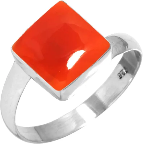 Vista 16 de Boho - Anillo de plata de ley 925 hecha a mano con piedras preciosas naturales, lapislázuli, granate, turquesa y cuadrado Ámbar