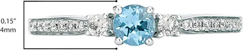 Vista 3 de LeVian - Anillo de tres piedras de oro rosa o blanco de 14 quilates, piedra preciosa redonda y diamante de 16 quilates (color H-I, claridad VS2-SI1)