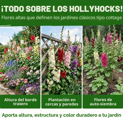 Vista 5 de HOME GROWN Semillas de Hollyhock de doble mezcla de Chater, 200 semillas