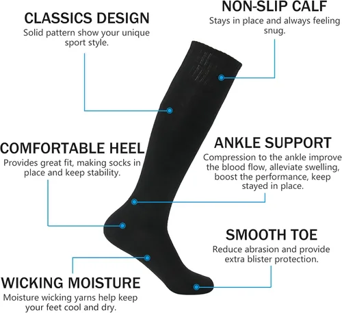 Vista 2 de HAPYCEO Men Women Knee High Soccer Softball Football Baseball Long Tube Breathable Support Outdoor Sports Socks