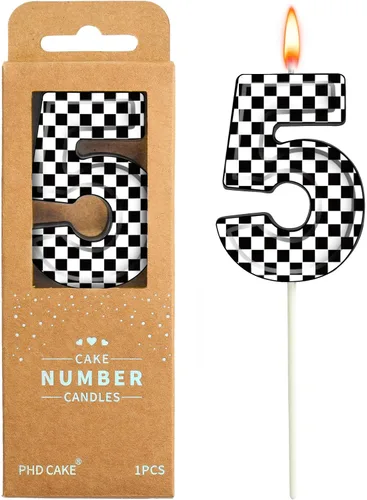 Vista 10 de PHD CAKE Velas de cumpleaños de carreras con número 1 de 7 cm, velas con temática de carreras geniales, velas de número para pastel, celebración
