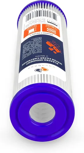 Vista 7 de Aquaboon Filtro de agua plisado de 1 micrón, 10 x 2.5 pulgadas, cartucho de repuesto de filtro de sedimentos para toda la casa compatible