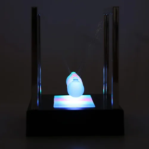 Vista 8 de Luminous Newtons Cradle, Perpetual Motion Desk Toy with Color Changing Swinging Balls, Magnetic Pendulum Balls for Stress Relief and Physics