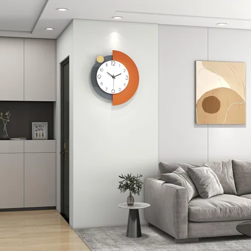 Vista 2 de FLEBLE Relojes de pared modernos para decoración de sala de estar, reloj de pared decorativo grande, funciona con pilas, para dormitorio, oficina