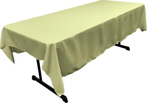 Vista 211 de LA Linen Mantel rectangular lavable de popelín de poliéster, resistente a las manchas y a las arrugas, cubierta de mesa 60x84, mantel de tela