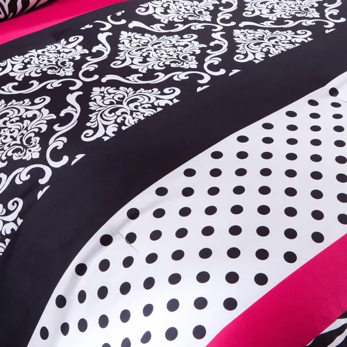 Vista 4 de Intelligent Design - Juego de edredón para dormitorio divertido - Ropa de cama moderna para todas las estaciones con estampado de lunares, capa