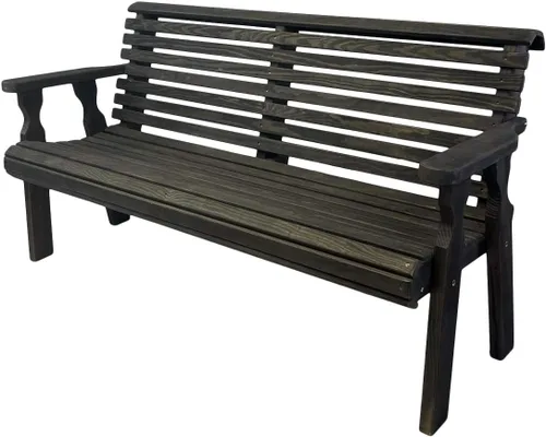 Vista 6 de Amish Casual Banco resistente para exteriores enrollable (5 pies, color roble manchado)
