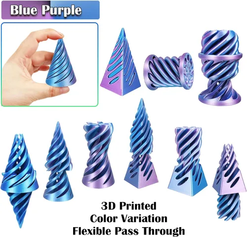Vista 3 de Escultura Imposible Pirámide Pase 3D Impresa, Juguete para Ansiedad de Cono, Imposible Cilindro Alivio de Ansiedad, Imposible Pase Mágico