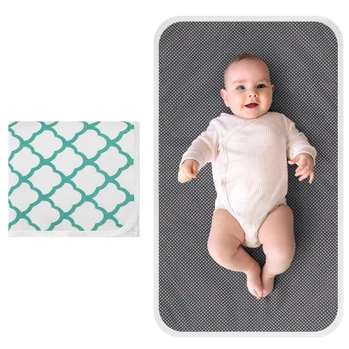 Vista 2 de Accmor Cambiador de pañales portátil, impermeable, plegable, cambiador de bebé para viajes, regalos de registro de baby shower