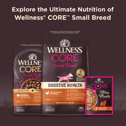 Vista 6 de Wellness CORE - Alimento húmedo natural para perros de raza pequeña, sin granos, comida húmeda para perros, entrada gruesa de pollo e hígado