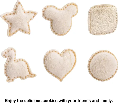 Vista 5 de Juego de 6 piezas de cortador y sellador de sándwiches para niños, sándwiches sin incrustaciones de diferentes formas para la familia, cortador