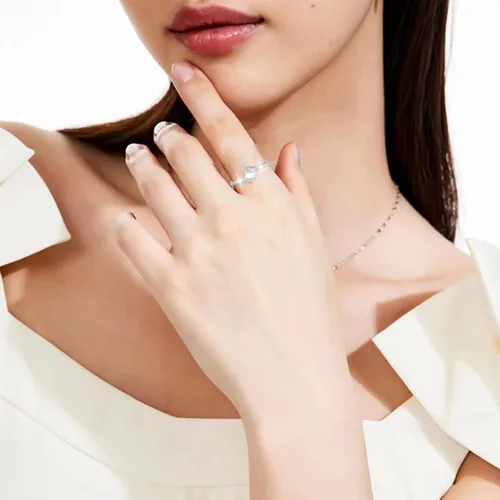 Vista 6 de Anillo de compromiso de aniversario para mujer, accesorios populares, promesa, regalos de cumpleaños de Navidad