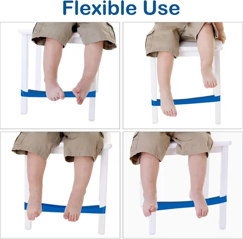 Vista 6 de Bandas de silla para niños con pies inquietos, paquete de 8, negro, material PTE, sensor de TDAH, aula y hogar