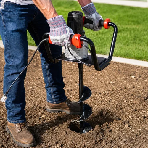 Vista 2 de XtremepowerUS 1500W Post Hole Digger Earth Auger Hole Digger Electric Auger Herramientas de excavación Auger con 6 "Digging Auger Bit Set
