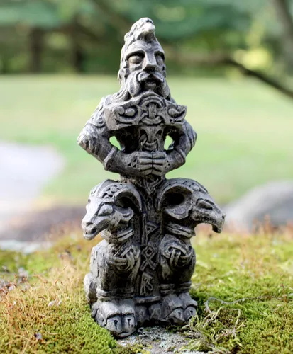Vista 7 de Dryad Design Thor Figurine - Estatua vikinga nórdica del dios del trueno para decoración del hogar, 4.5 pulgadas de alto (acabado de piedra)