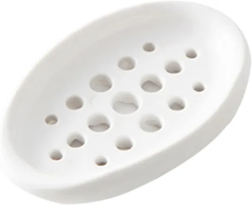 Vista 8 de Zerodeko Caja de jabón ovalada de silicona para jabón de lavandería y escurridor de cepillos para ducha y baño