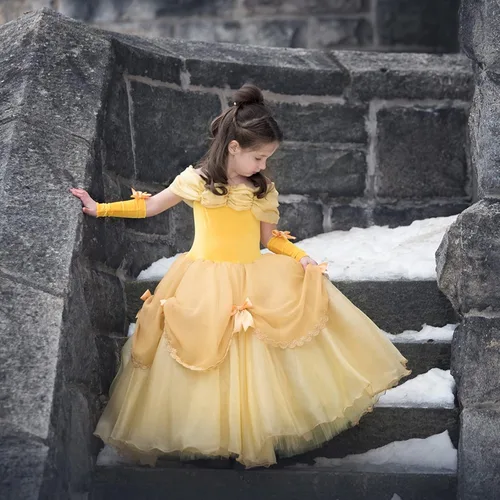 Vista 5 de Disfraz de princesa Cenicienta para niñas, vestido de fiesta de cumpleaños, Halloween