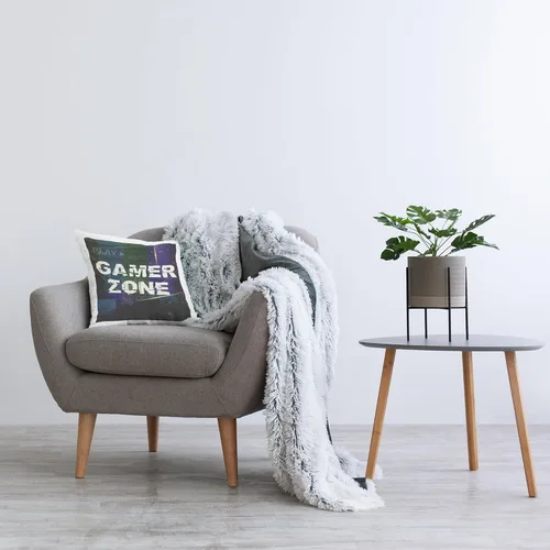 Vista 3 de Stupell Industries Gamer Zone Cyber Phrase Design by Elephant Stock - Almohada (18 x 18 pulgadas), color negro