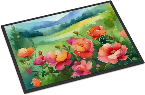 Vista 92 de Caroline's Treasures DAC1621MAT - Felpudo con diseño de camelia en acuarela de 18 x 27 pulgadas, tapete para puerta delantera, para interiores
