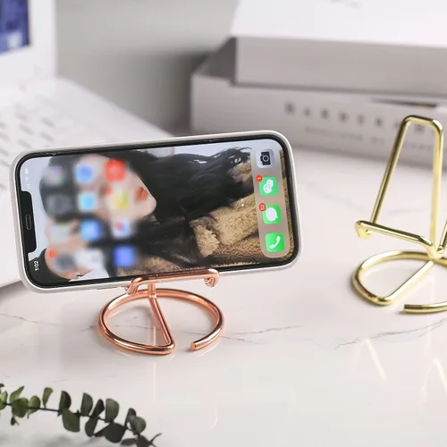 Vista 3 de Soporte para teléfono celular, soporte para tarjetas de visita, soporte para teléfono móvil, base de cable de metal para teléfono celular