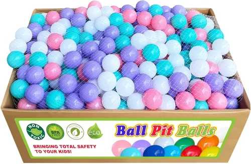 Vista 12 de Bolas para pozo de bolas BBRUN, 1000 unidades, bolas de plástico para pozo de bolas, corral de juegos, sin BPA, a prueba de aplastamiento, bolas