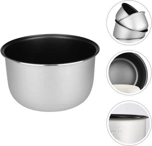 Vista 4 de Yardwe Olla interna para arrocera, revestimiento interior de olla de cocción antiadherente, repuesto para cocina casera, 4L