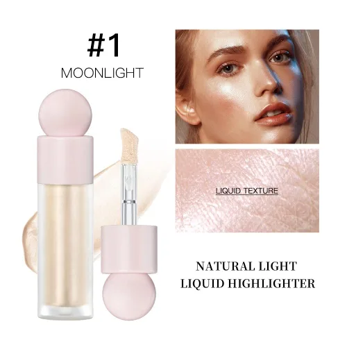 Vista 5 de Rotulador líquido para rostro, iluminador brillante, maquillaje para rostro, mejillas, cuerpo, suave, sedoso, impermeable, iluminador de cuerpo