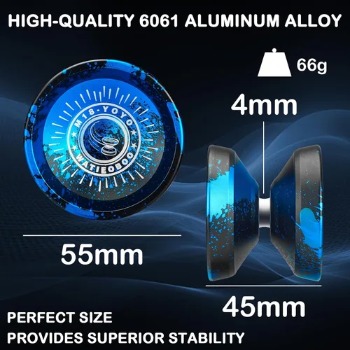 Vista 4 de M18 Kit de Yoyo Metálico Sensible e Insensible - Yoyo Profesional para Principiantes y Adultos con Juego de Trucos, Rodamiento, Cuerdas, Estuche