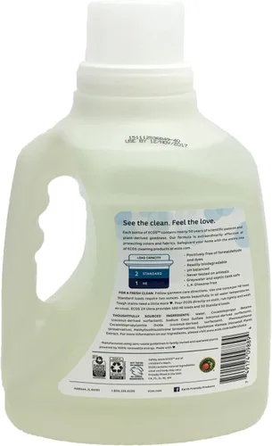 Vista 3 de Detergente líquido productos ECOS eco amigables para ropa Free & Clear, 100 onzas